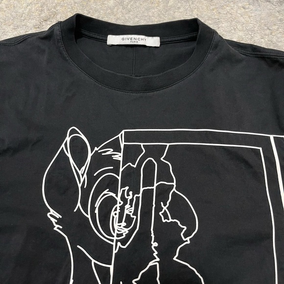 EUC Unisex Givenchy X Disney Bambi Print Oversized Graphic Cotton T-shirt Black - Picture 7 of 12